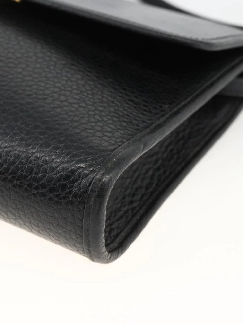 Christian Dior Shoulder Bag Leather Black Gold Auth 174078 - Picture 10 of 15